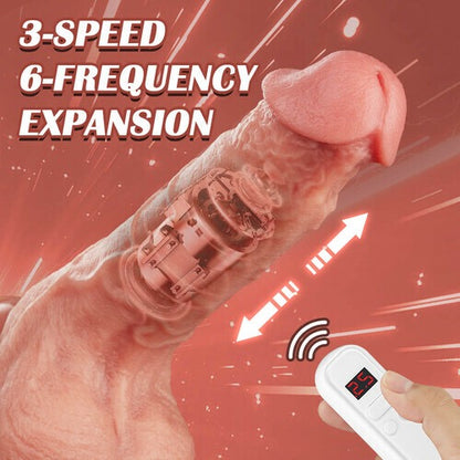 Remote-Controlled 9 Pulsing 9 Vibrating Realistic Dildo 6.1in