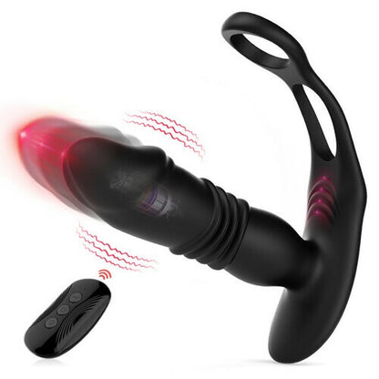 SAUL Glans 3 -Thrusting &amp; 12 -Vibrating Cock Rings Prostate Massager