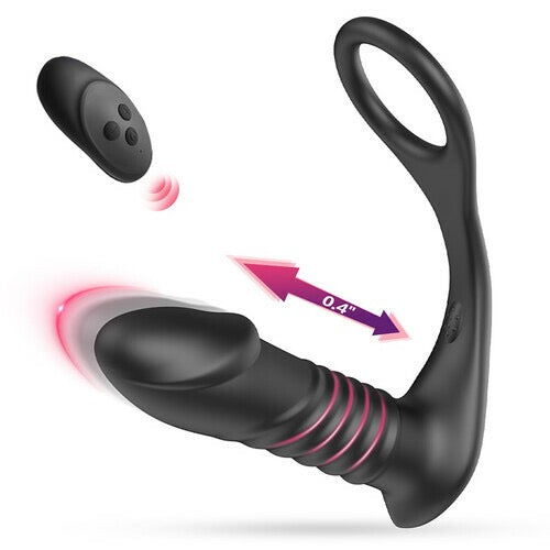 lans 10 Vibration 3 Thrusting Cock Ring Anal Dildo