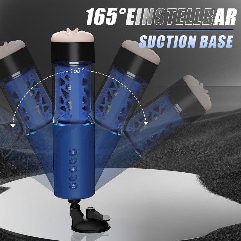 Bi-Directional Thrusting Rotation Masturbator With Suction Base