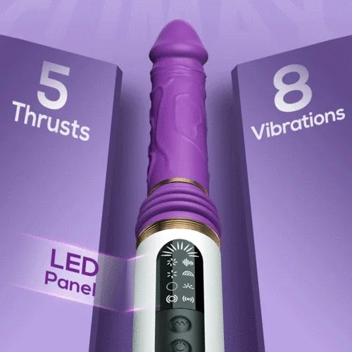 5 Thrusting LED Panel Detachable Purple Curved Dildo Machine