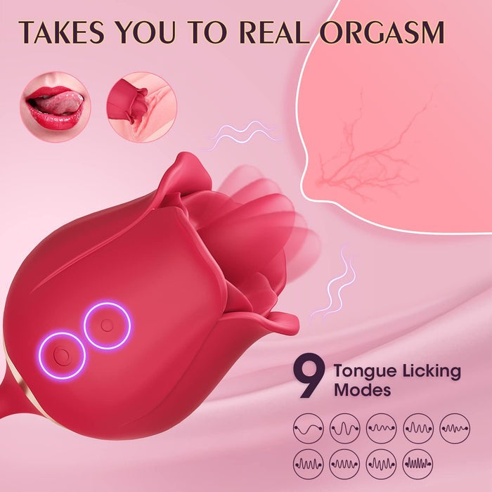 Rose Toy Vibrator Female Telescopic Egg Jumping Tongue Licker Sex Toys