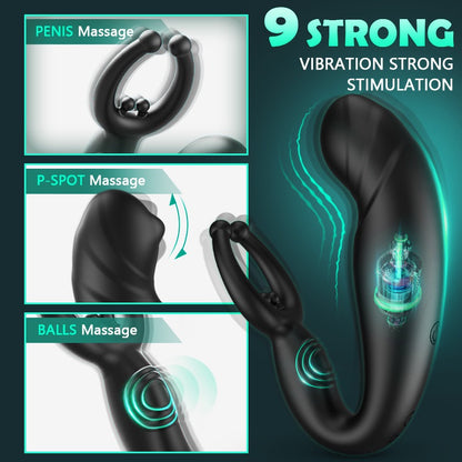 Rainstorm Beads Massage P-spot 9 Vibrating Prostate Massager Anal Toy