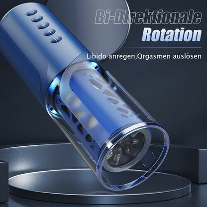 Bi-Directional Thrusting Rotation Masturbator With Suction Base