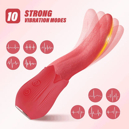 Upgraded Rose - 20 Frequency Tongue Licking Vibrator