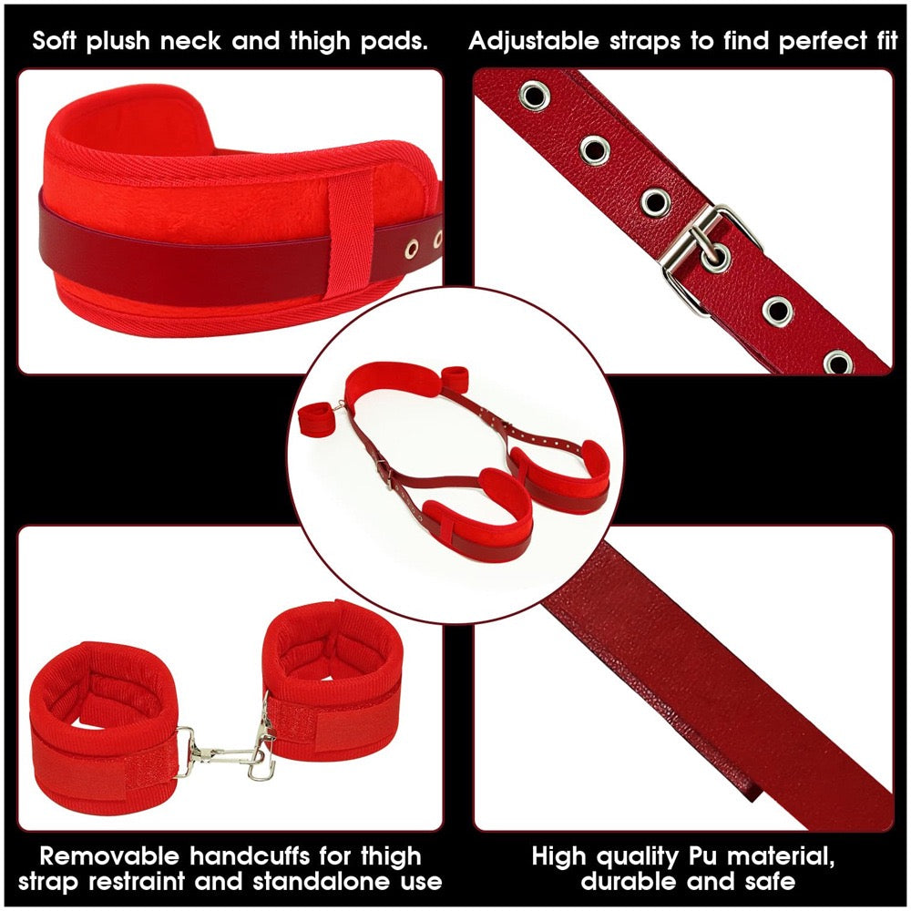 Adult handcuffs, posture restraints, auxiliary sexual instruments, and supplies