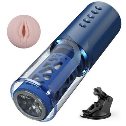 Bi-Directional Thrusting Rotation Masturbator With Suction Base